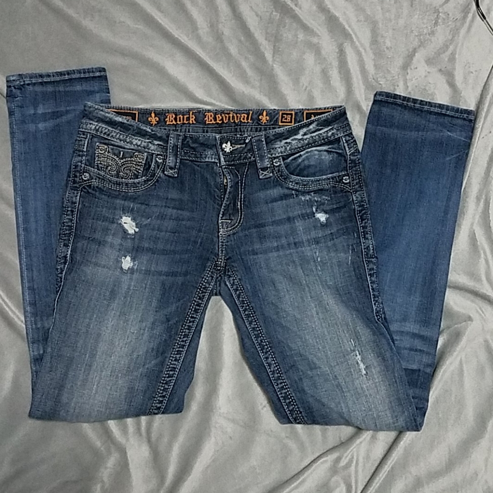 Rock Revival Alivia Ankle Skinny Jeans Women Sz 28